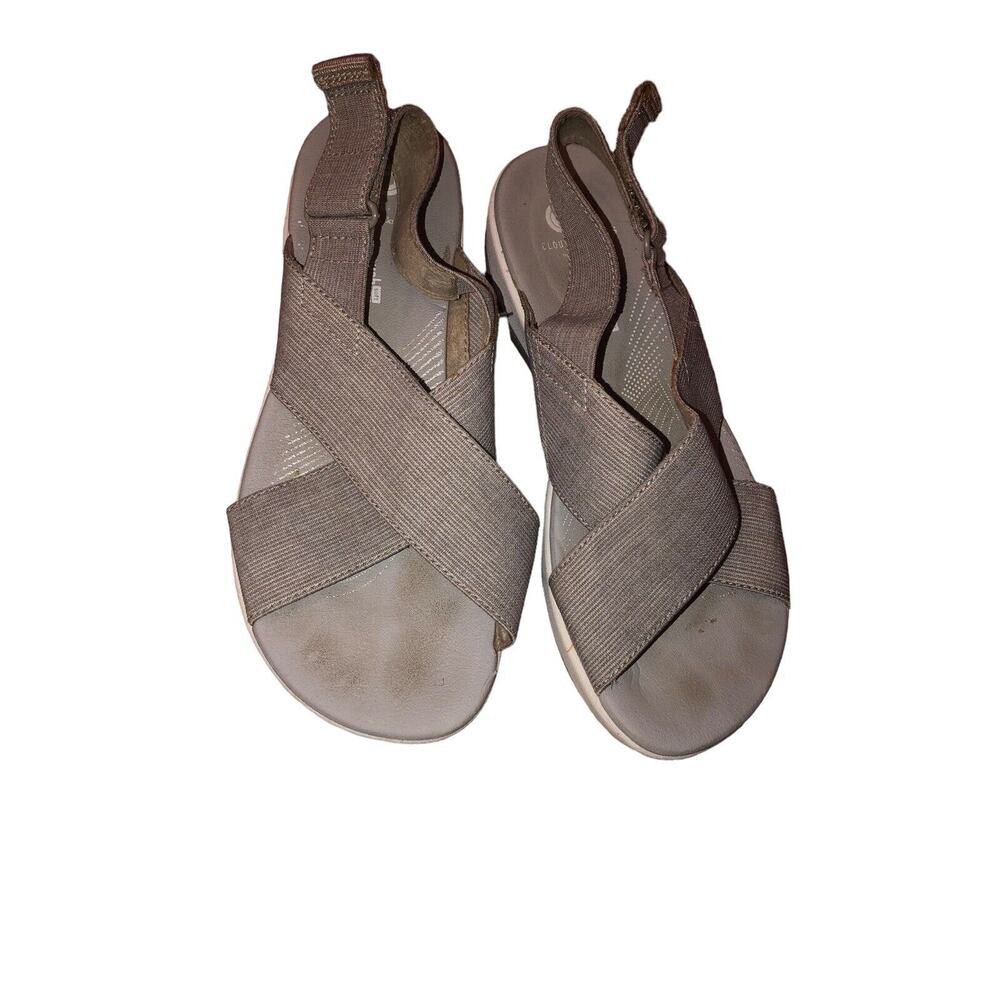 Clarks Women's Gray Criss‎ Cross Strap Comfort Walking Sandals
